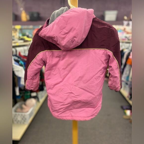 Place Girls 5/6 Pink & maroon Winter Jacket - Picture 4 of 4